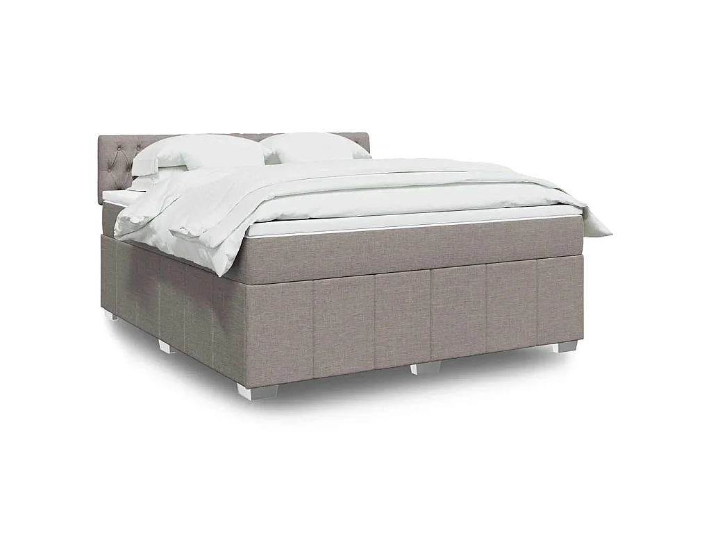 Boxspring met matras stof taupe 180x200 cm