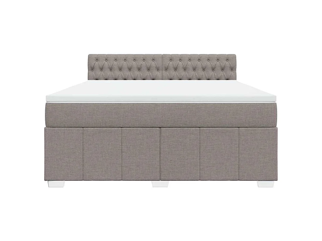 Boxspring met matras stof taupe 180x200 cm