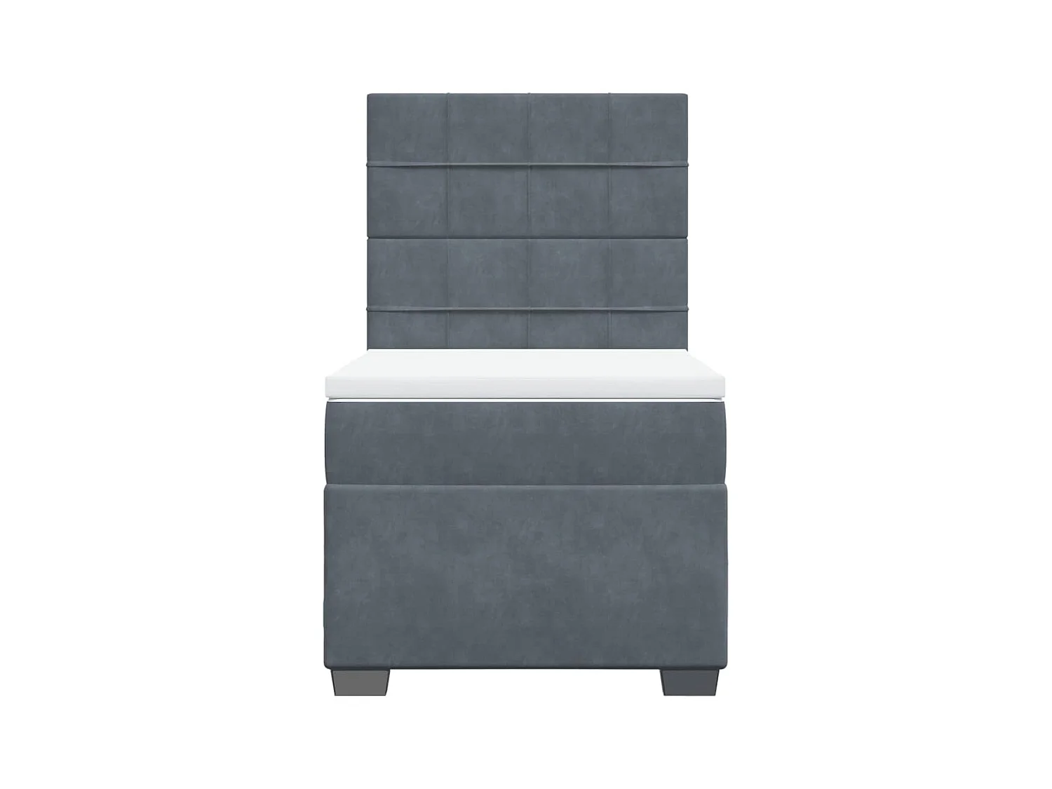 Boxspringbett mit Matratze Dunkelgrau 100x200 cm Samt