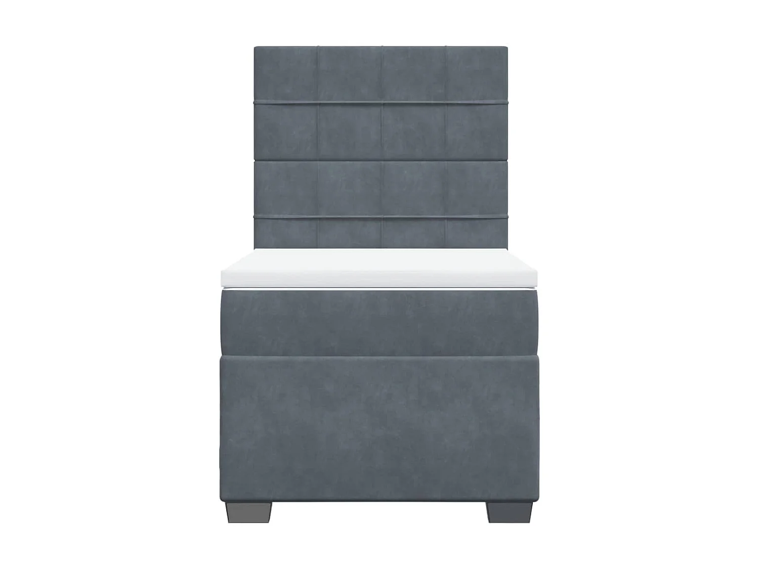 Sommier à lattes de lit avec matelas Gris foncé 100x200 cm