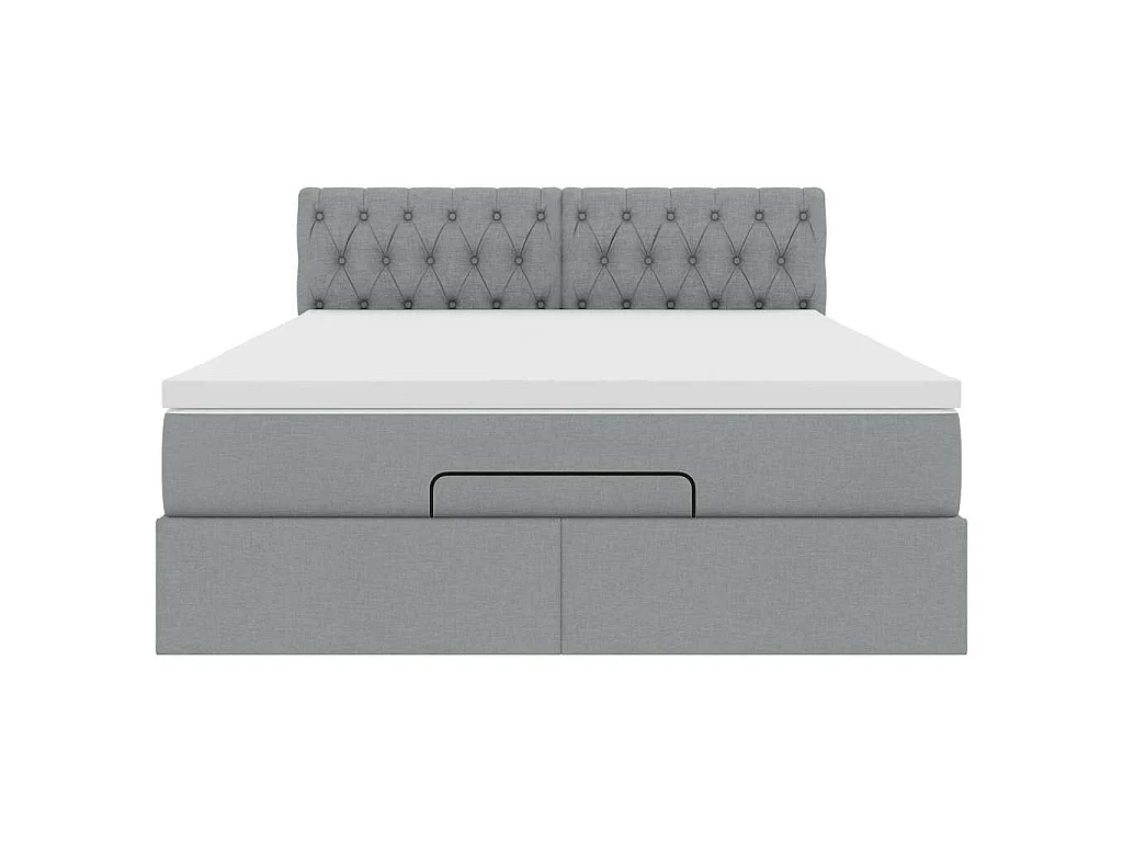 Ottoman bed met matras 140x200cm stof lichtgrijs