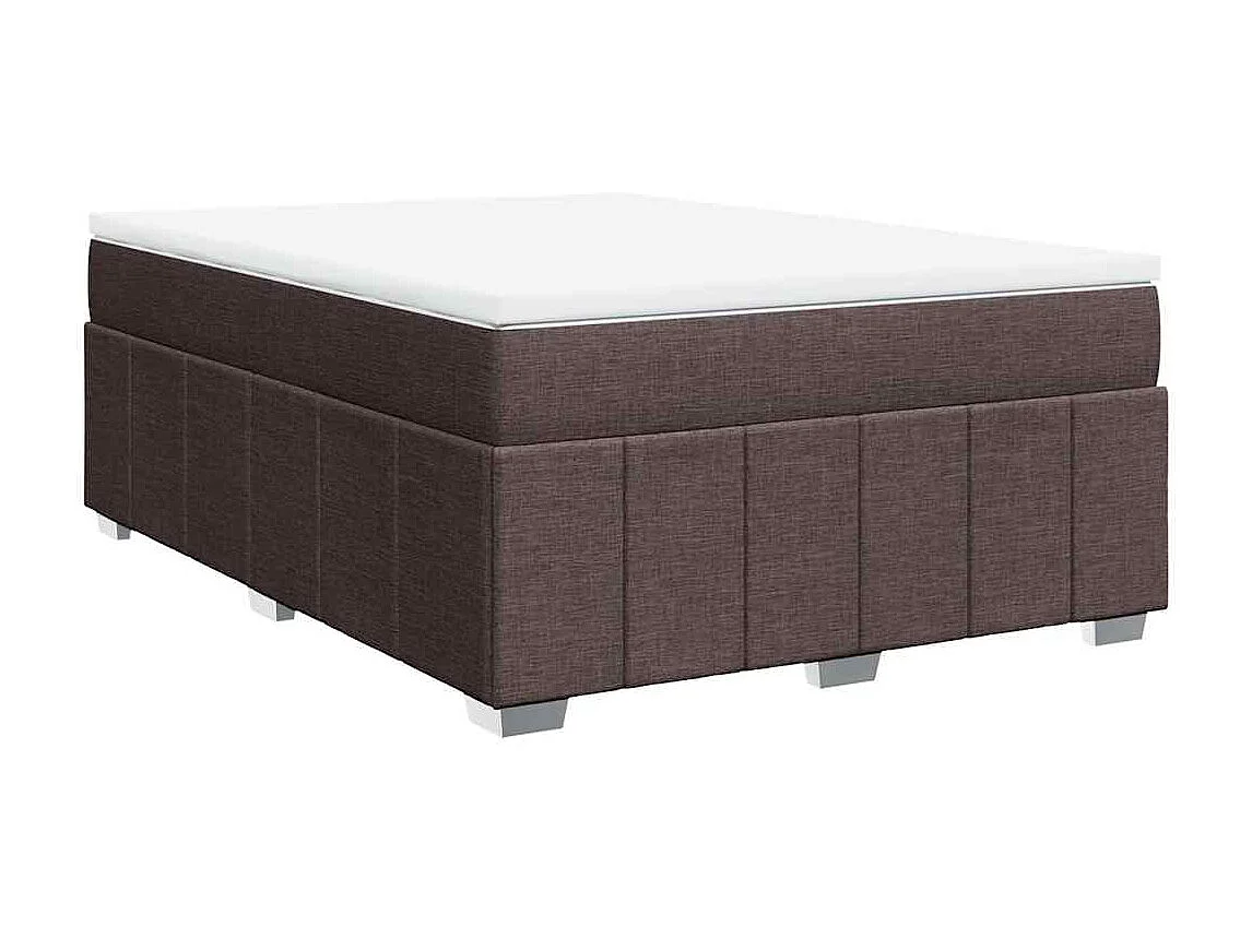 Cama com molas/colchão 140x190 cm tecido castanho-escuro