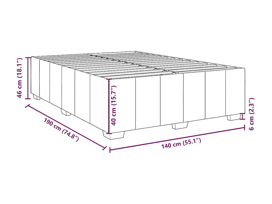 Cama com molas/colchão 140x190 cm tecido castanho-escuro