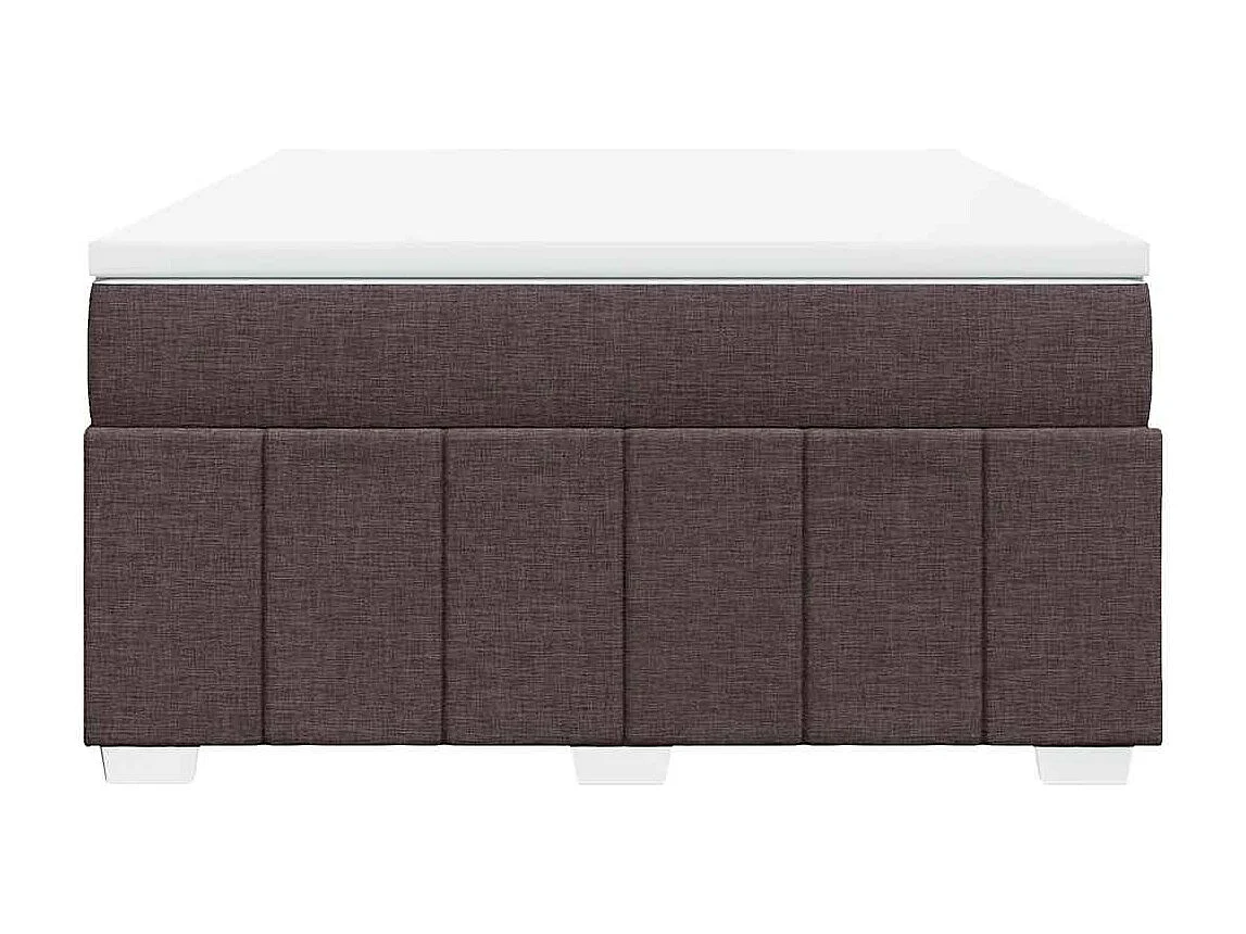 Cama com molas/colchão 140x190 cm tecido castanho-escuro