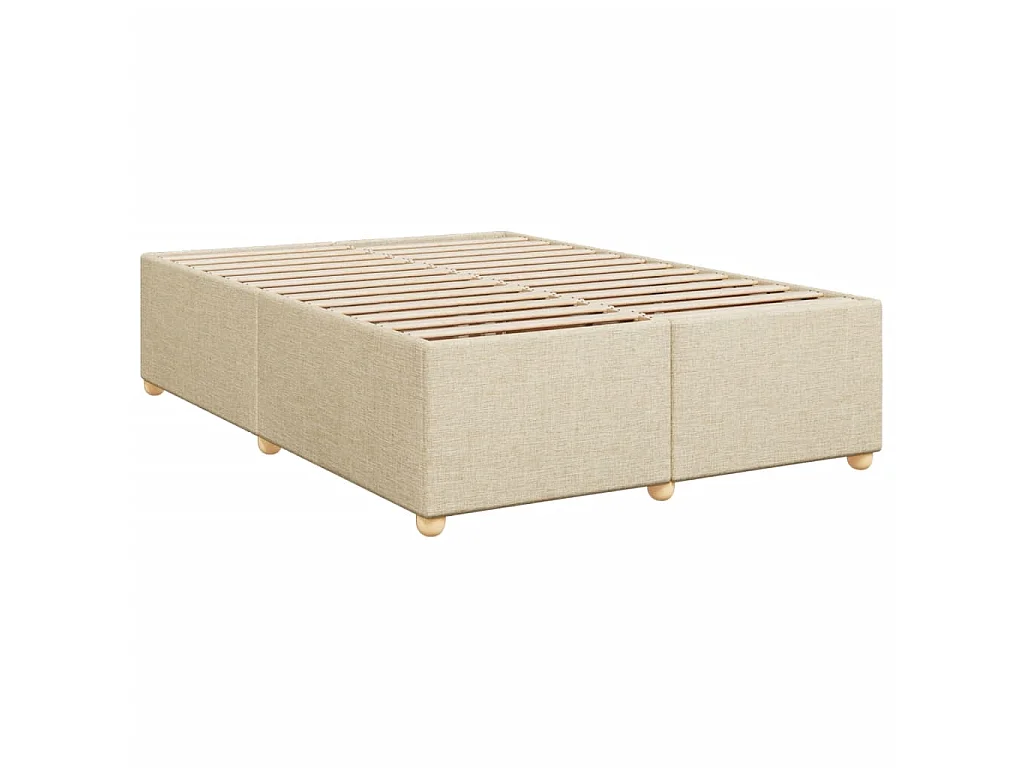 Cama box spring con colchón tela color crema 160x200 cm