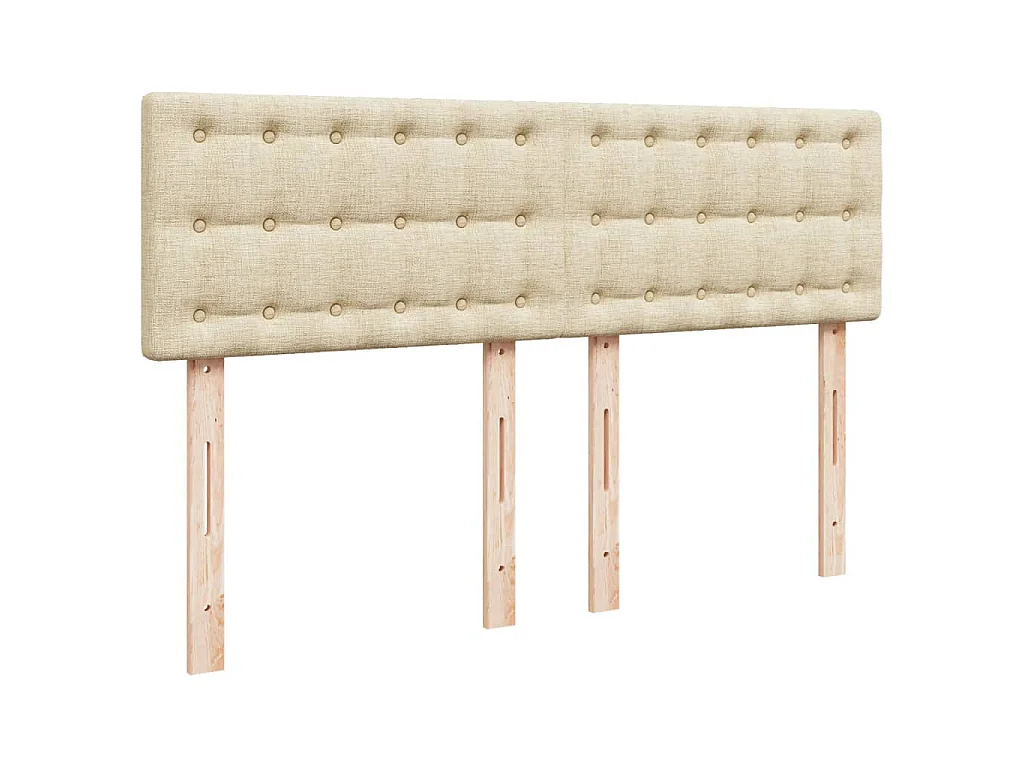 Cama box spring con colchón tela color crema 160x200 cm