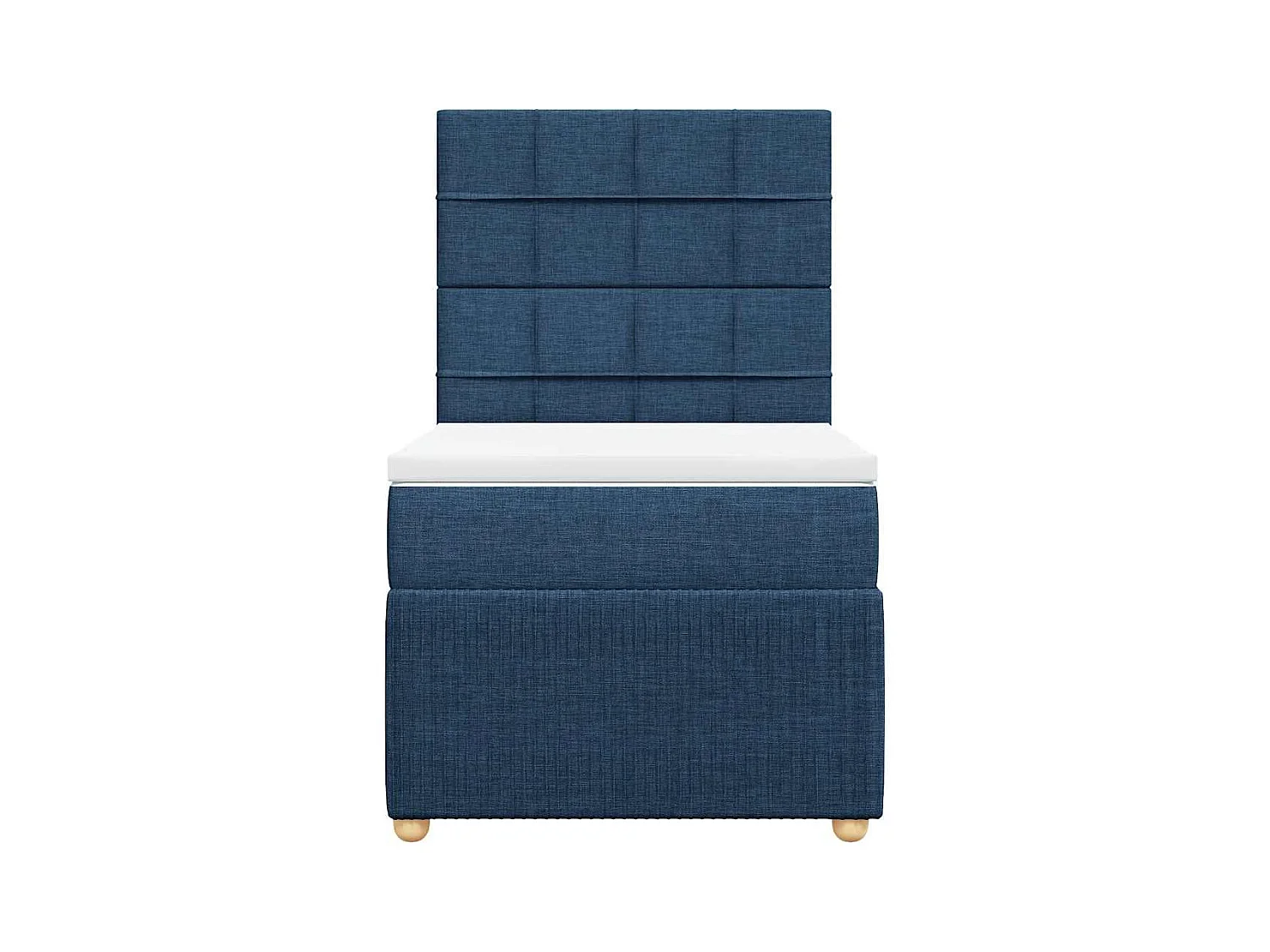 Boxspring met matras stof blauw 90x200 cm