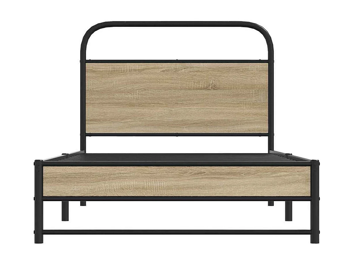 Cadre de lit sans matelas 100x190 cm chêne fumé bois ingénierie