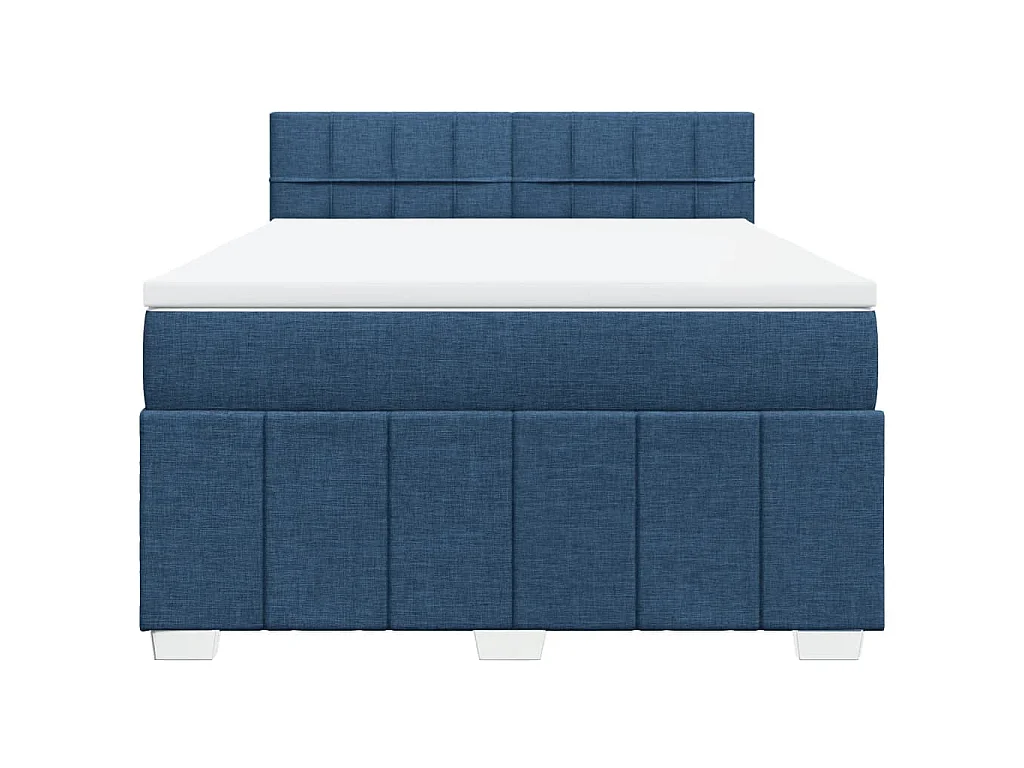 Cama com molas/colchão 140x200 cm tecido azul