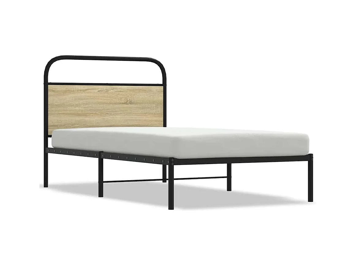 Bettgestell ohne Matratze 100x200 cm Sonoma-Eiche Holzwerkstoff