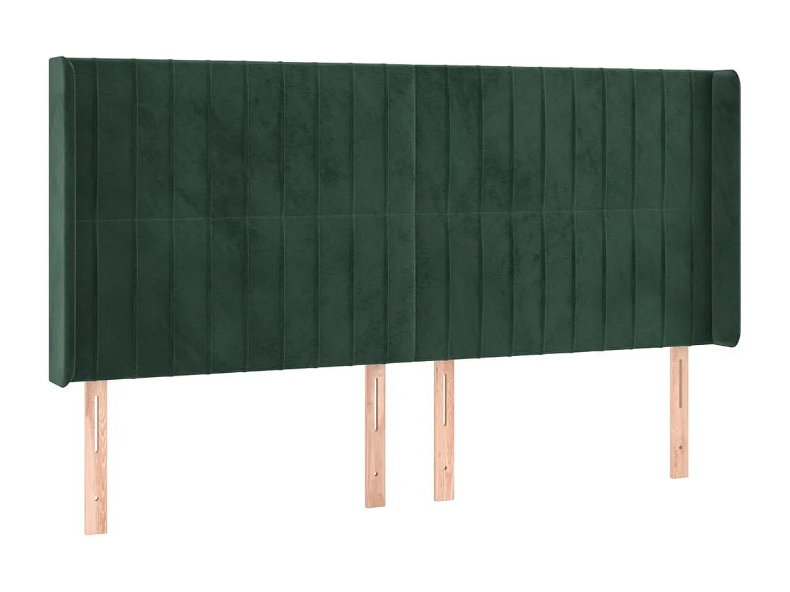 Cama box spring c/ colchão/LED 180x200 cm veludo verde-escuro