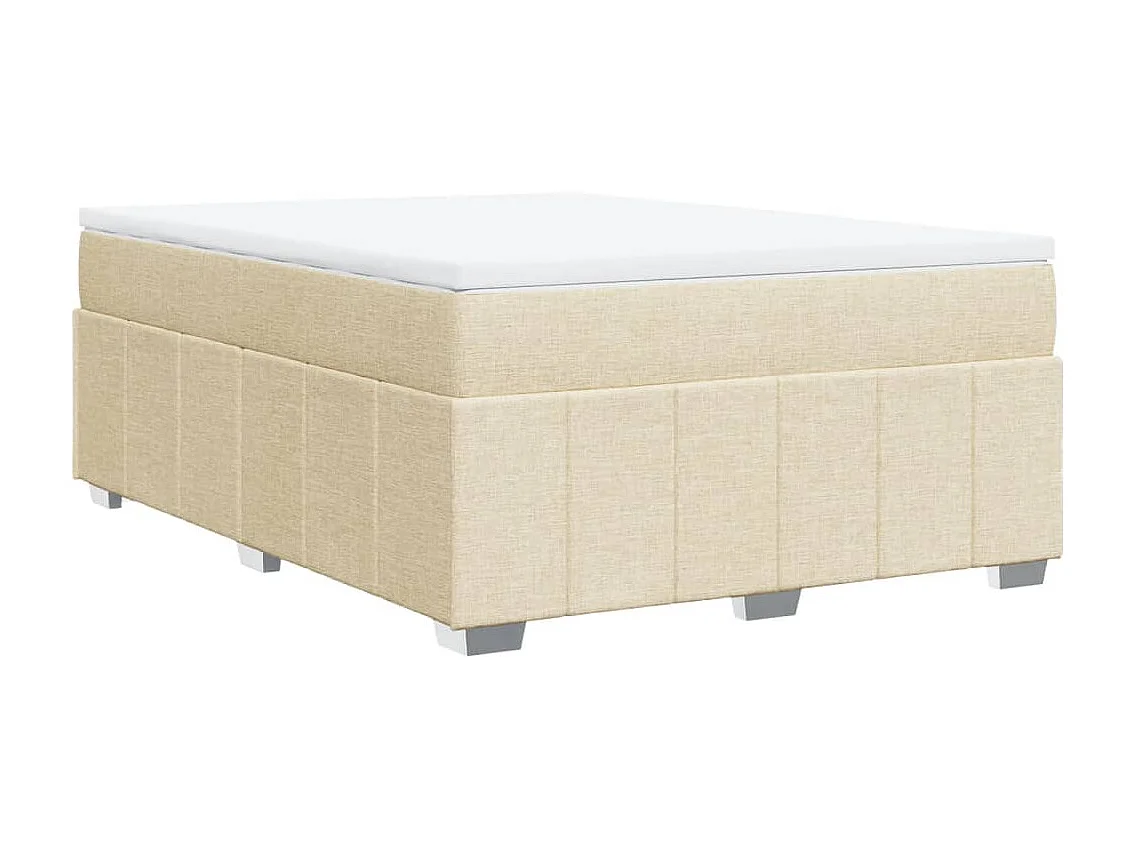 Cama com molas/colchão 160x200 cm tecido cor creme
