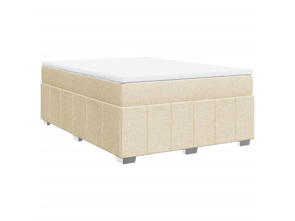 Boxspring met matras stof crèmekleurig 160x200 cm