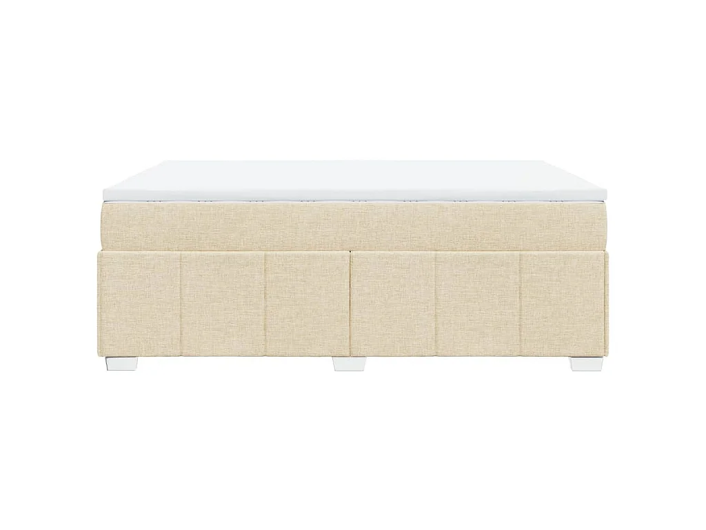 Boxspring met matras stof crèmekleurig 160x200 cm