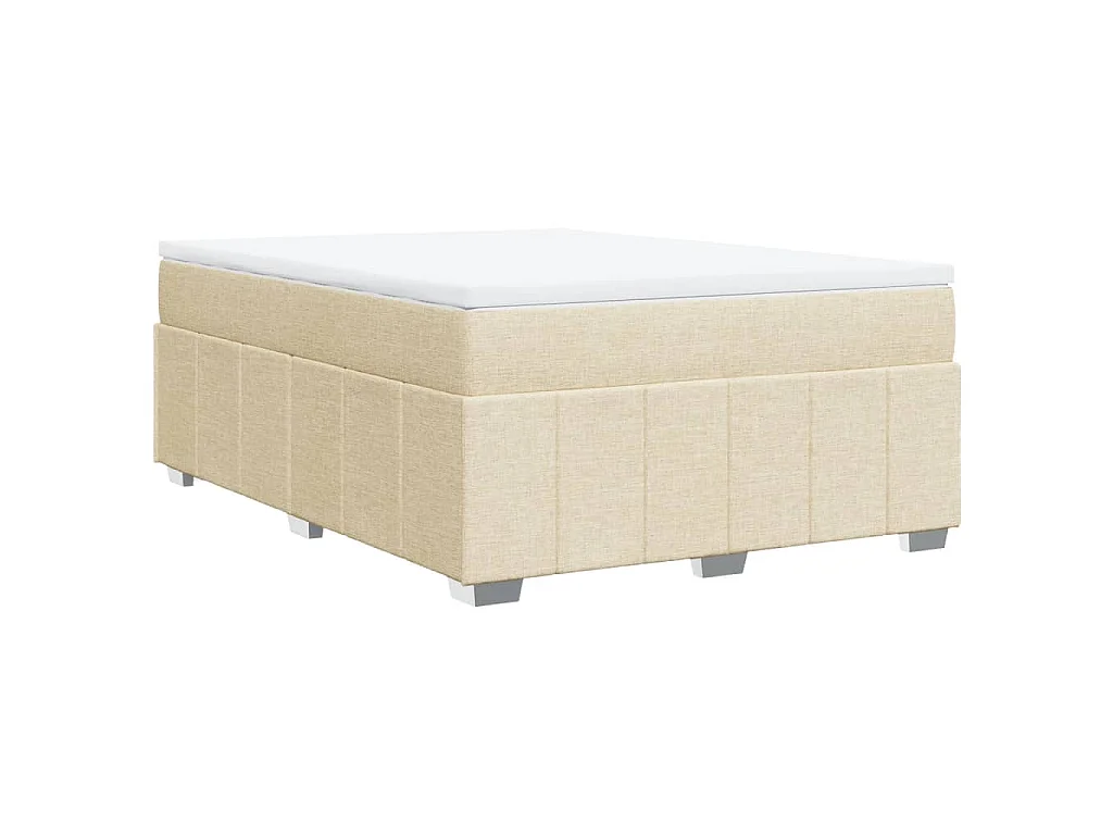 Boxspring met matras stof crèmekleurig 160x200 cm