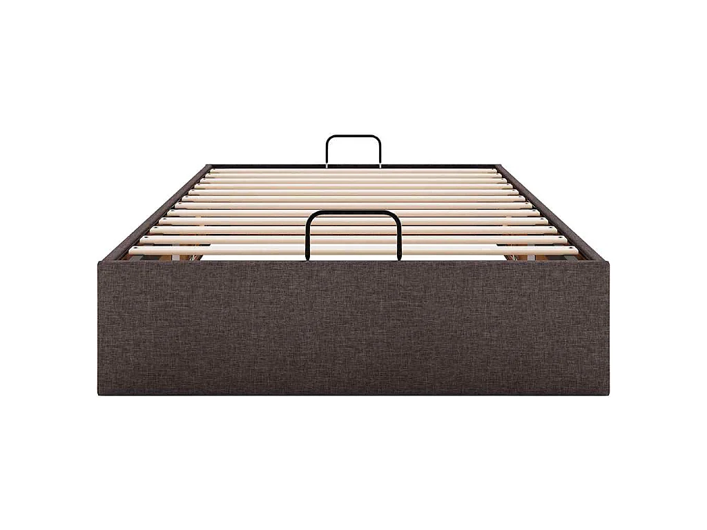 Bedframe zonder matras 100x200 cm stof donkerbruin