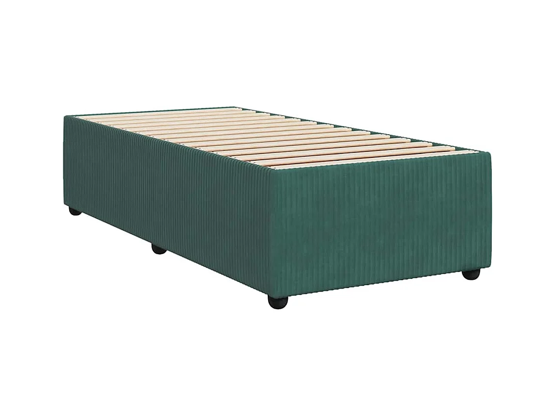 Sommier à lattes de lit avec matelas Vert foncé 100x200 cm