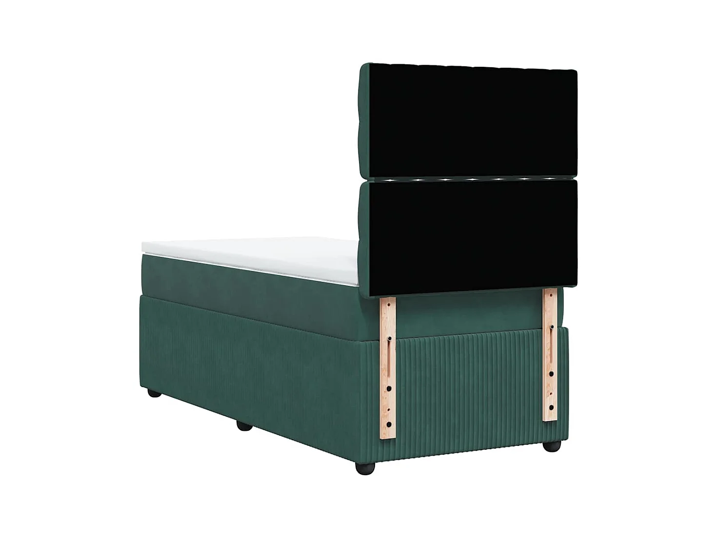 Sommier à lattes de lit avec matelas Vert foncé 100x200 cm