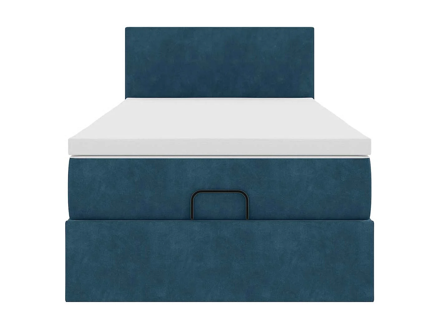 Cadre de lit ottoman avec matelas bleu foncé 90x200 cm velours
