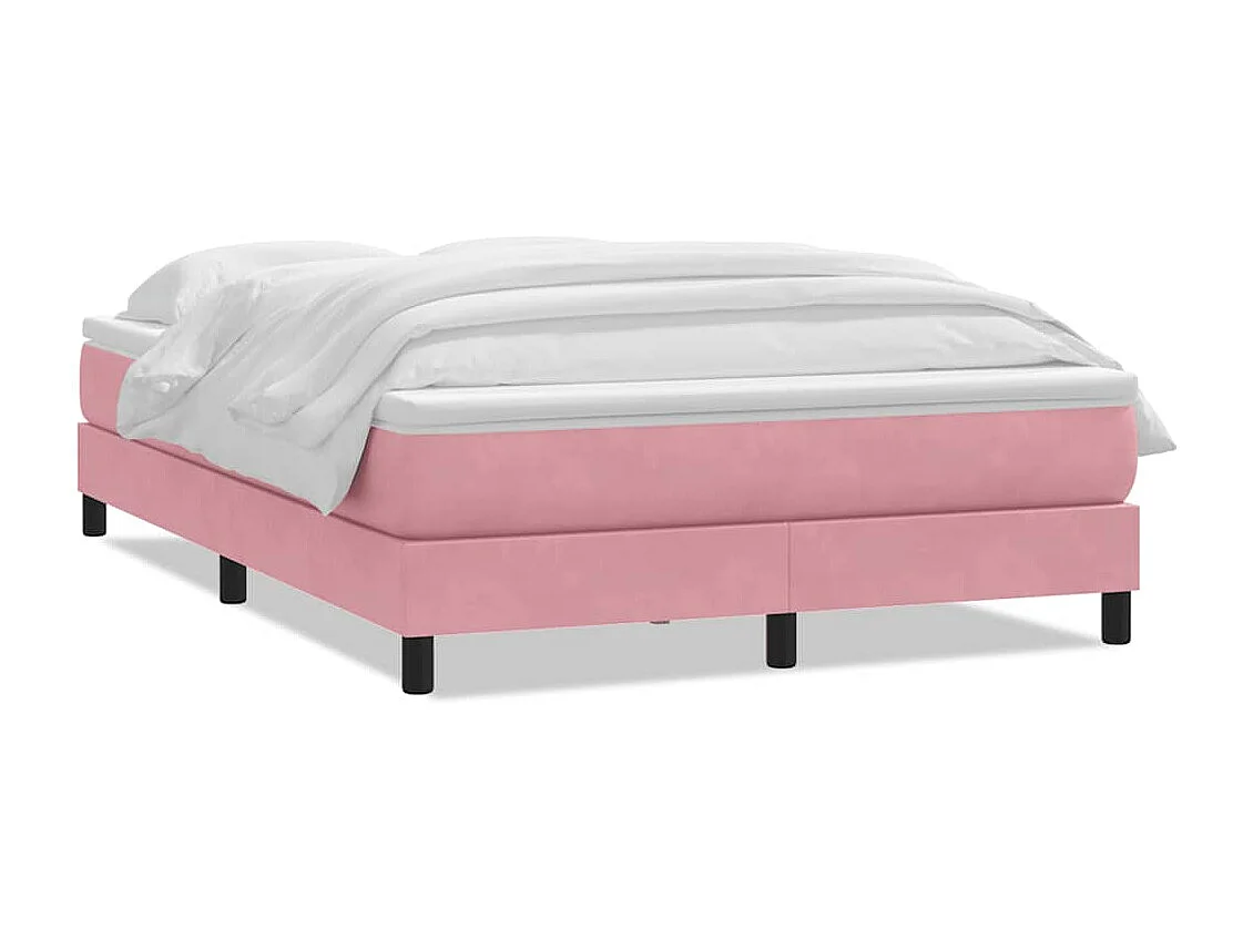 Boxspringbett mit Matratze Rosa 140x210 cm Samt