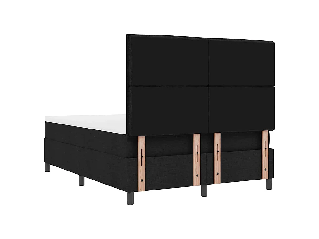 Boxspringbed met matras met hoofdeinde Zwart 140 x 200 cm Stof
