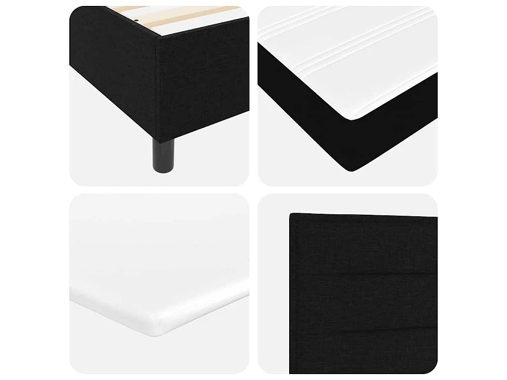 Boxspringbed met matras met hoofdeinde Zwart 140 x 200 cm Stof