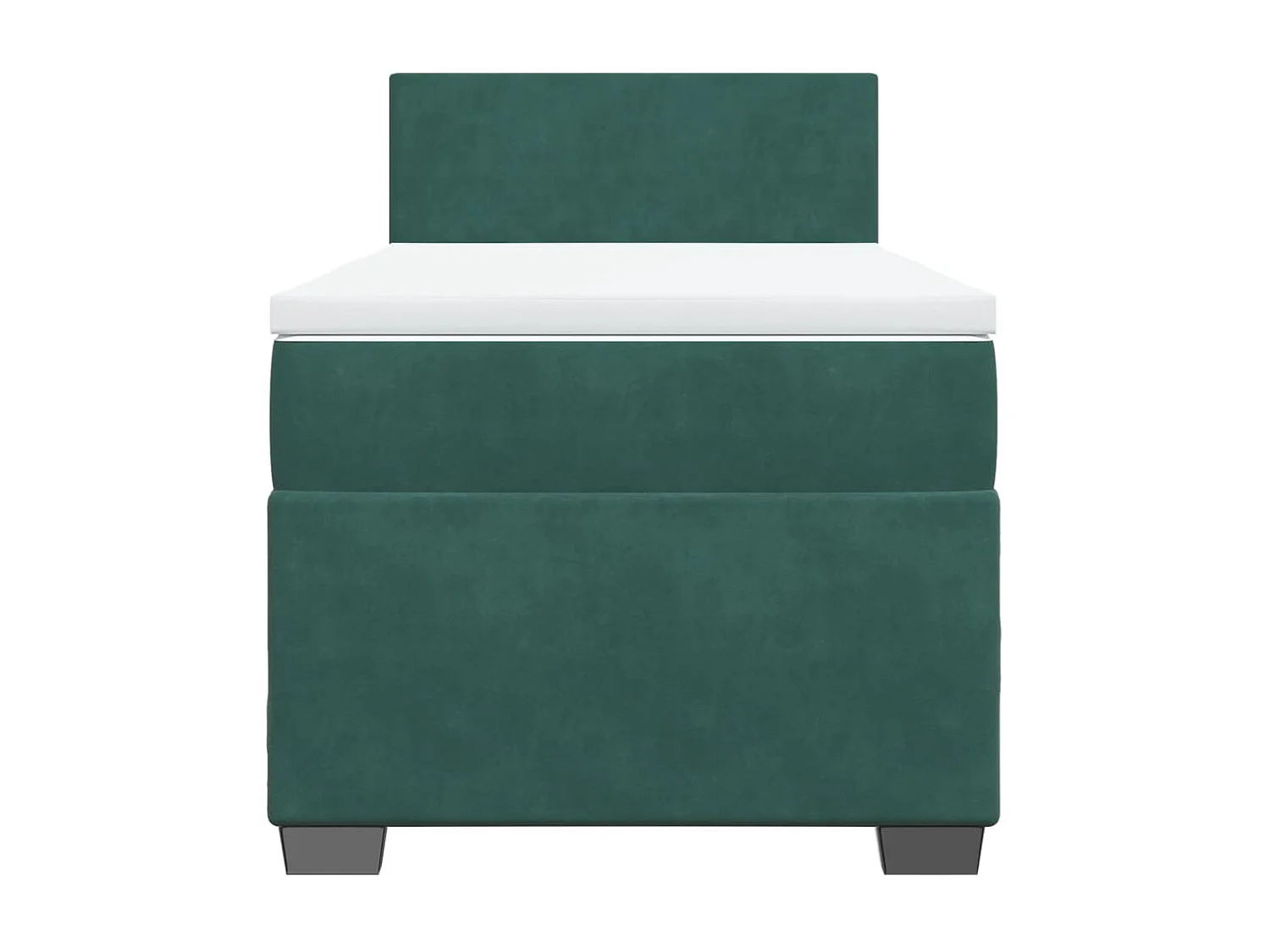 Giroletto a Molle con Materasso Verde Scuro 90x200 cm Velluto