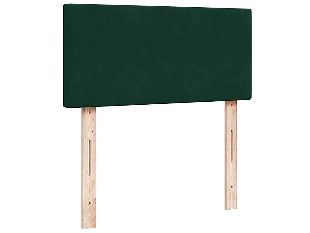 Cama box spring con colchón terciopelo verde oscuro 90x200 cm