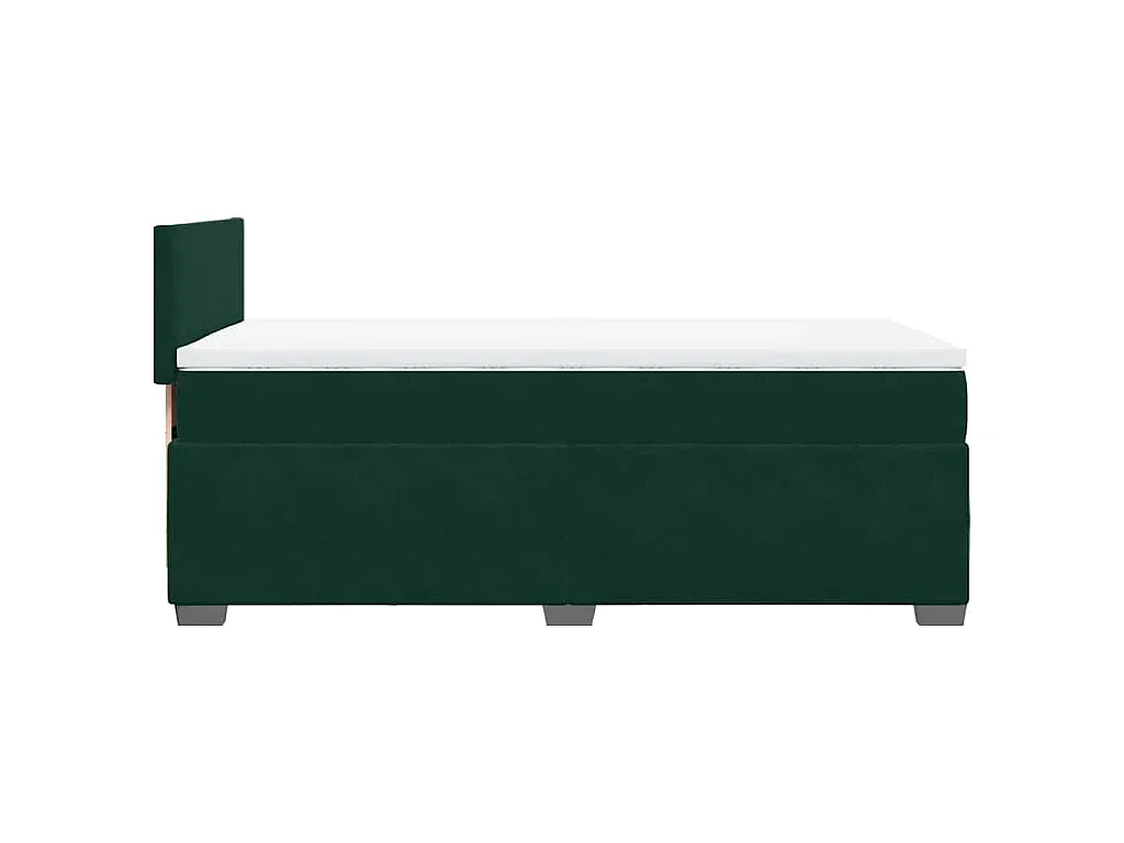 Boxspring met matras fluweel donkergroen 90x200 cm