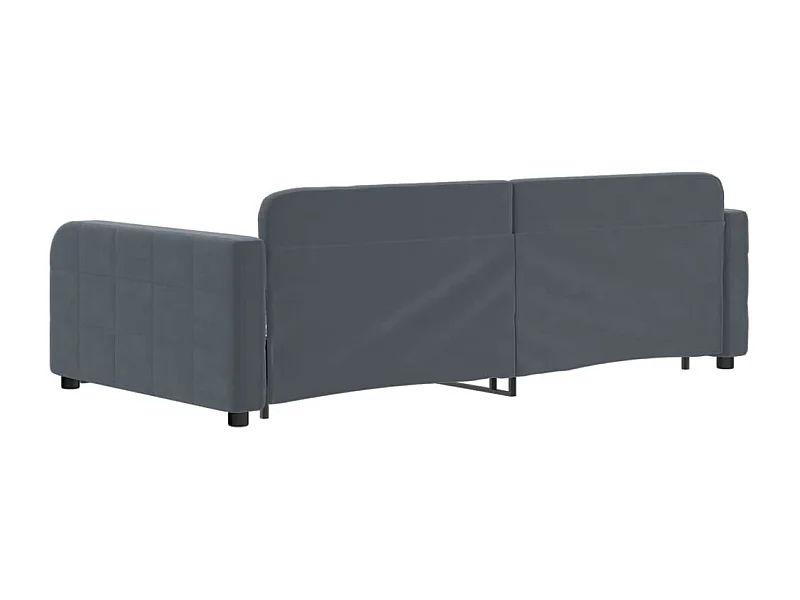 Slaapbank met onderschuifbed 100x200 cm fluweel donkergrijs