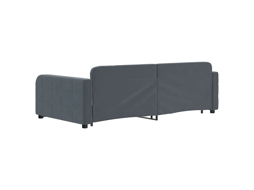 Tagesbett Ausziehbar Dunkelgrau 100x200 cm Samt