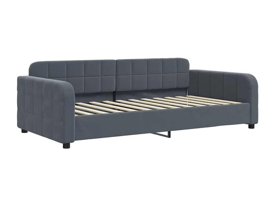 Tagesbett Ausziehbar Dunkelgrau 100x200 cm Samt