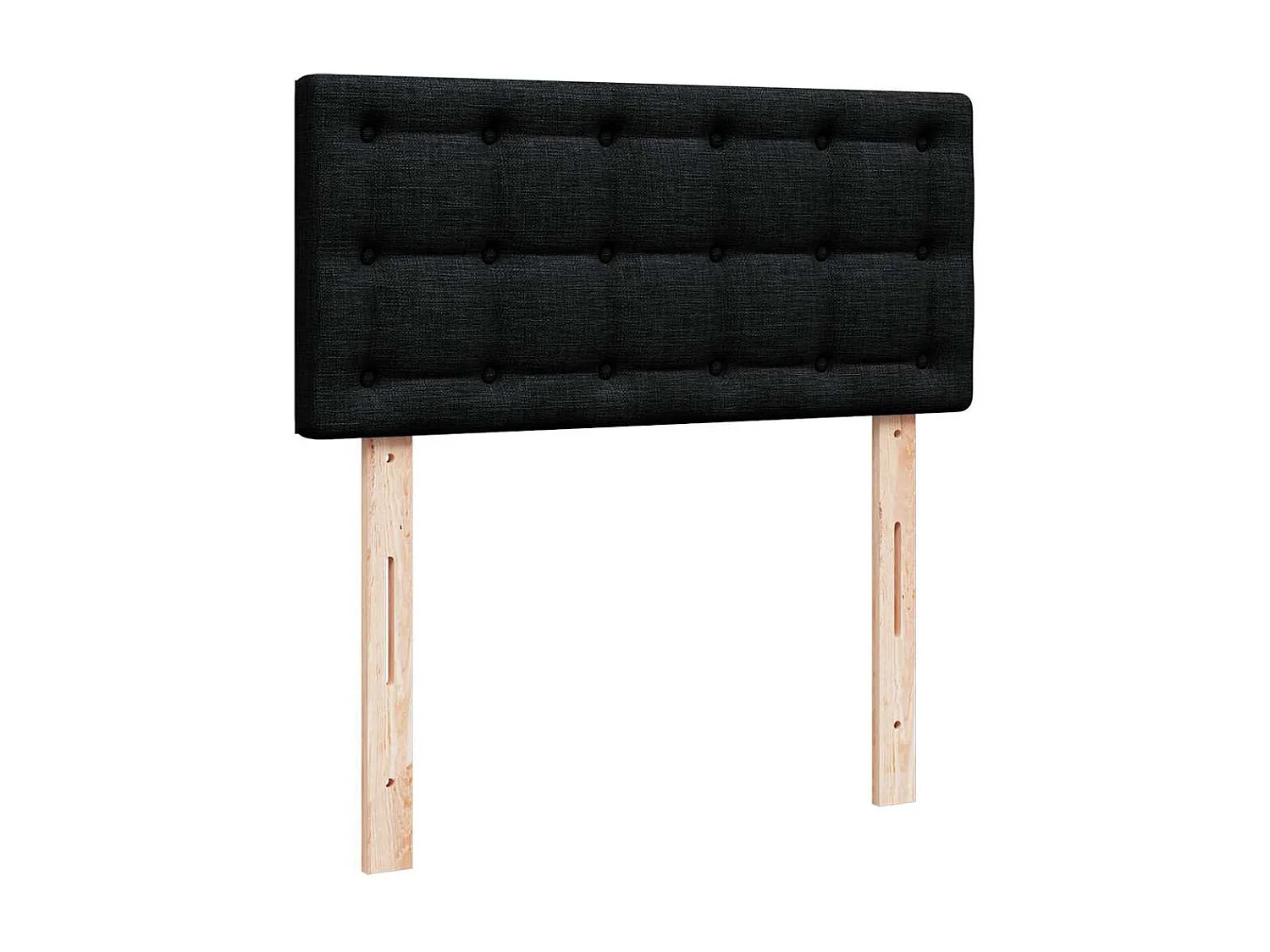Pouf Letto con Materasso Nero 100x200 cm in Tessuto
