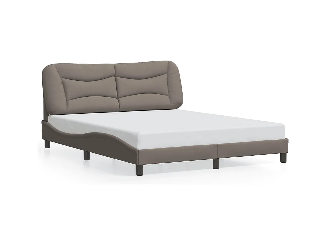 Cadre de lit avec LED sans matelas Hvar taupe 160x200 cm tissu