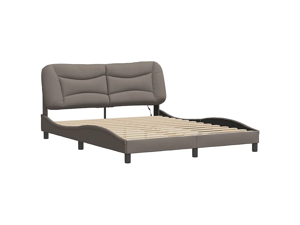 Estrutura de cama com LED sem colchão Hvar 160x200 cm tecido