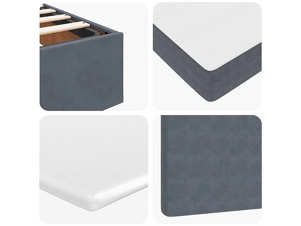 Struttura Letto Pouf con Materassi 140x200 cm in Velluto