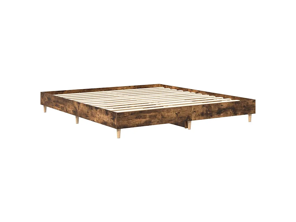 Bettgestell ohne Matratze Räuchereiche 160x200 cm Holzwerkstoff