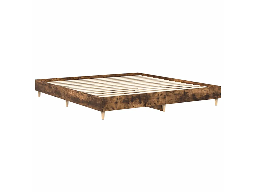 Bettgestell ohne Matratze Räuchereiche 160x200 cm Holzwerkstoff