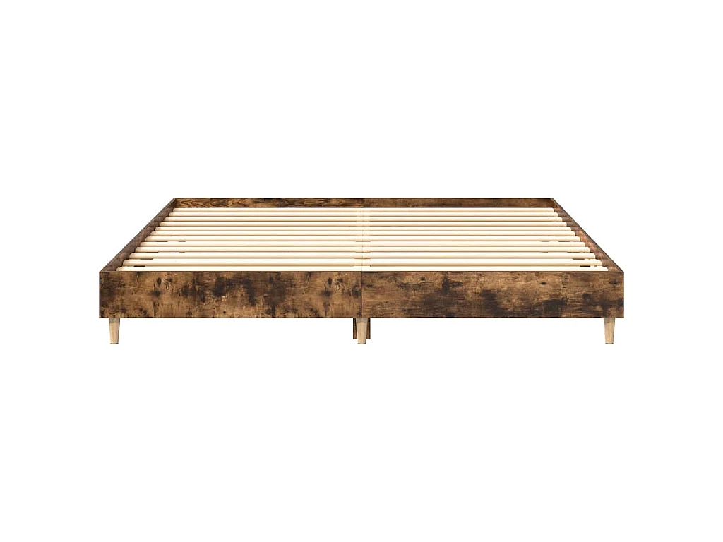 Bettgestell ohne Matratze Räuchereiche 160x200 cm Holzwerkstoff