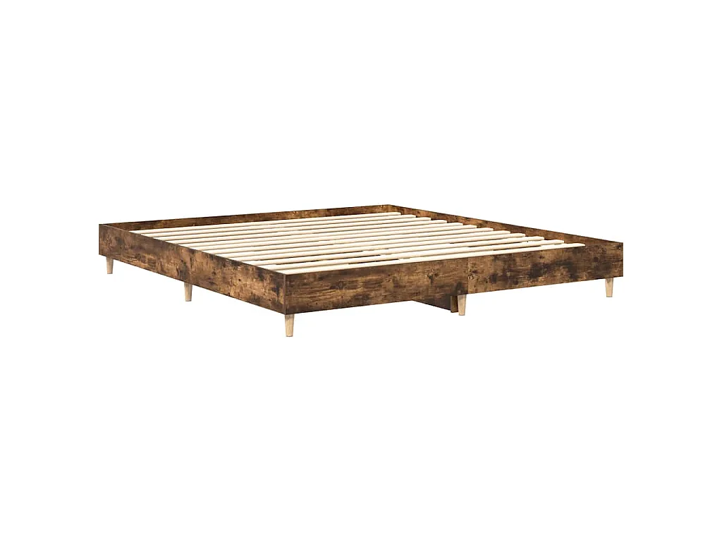 Bettgestell ohne Matratze Räuchereiche 160x200 cm Holzwerkstoff