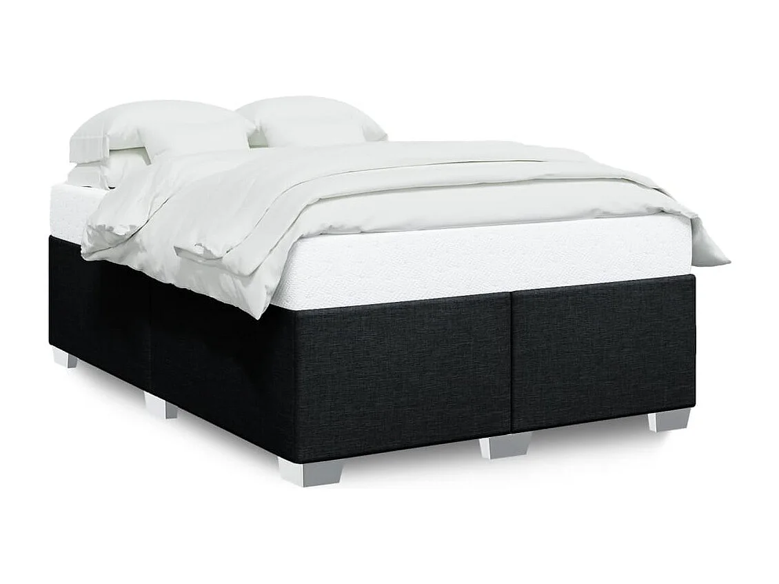 Cadre de lit sans matelas noir 140x190 cm tissu