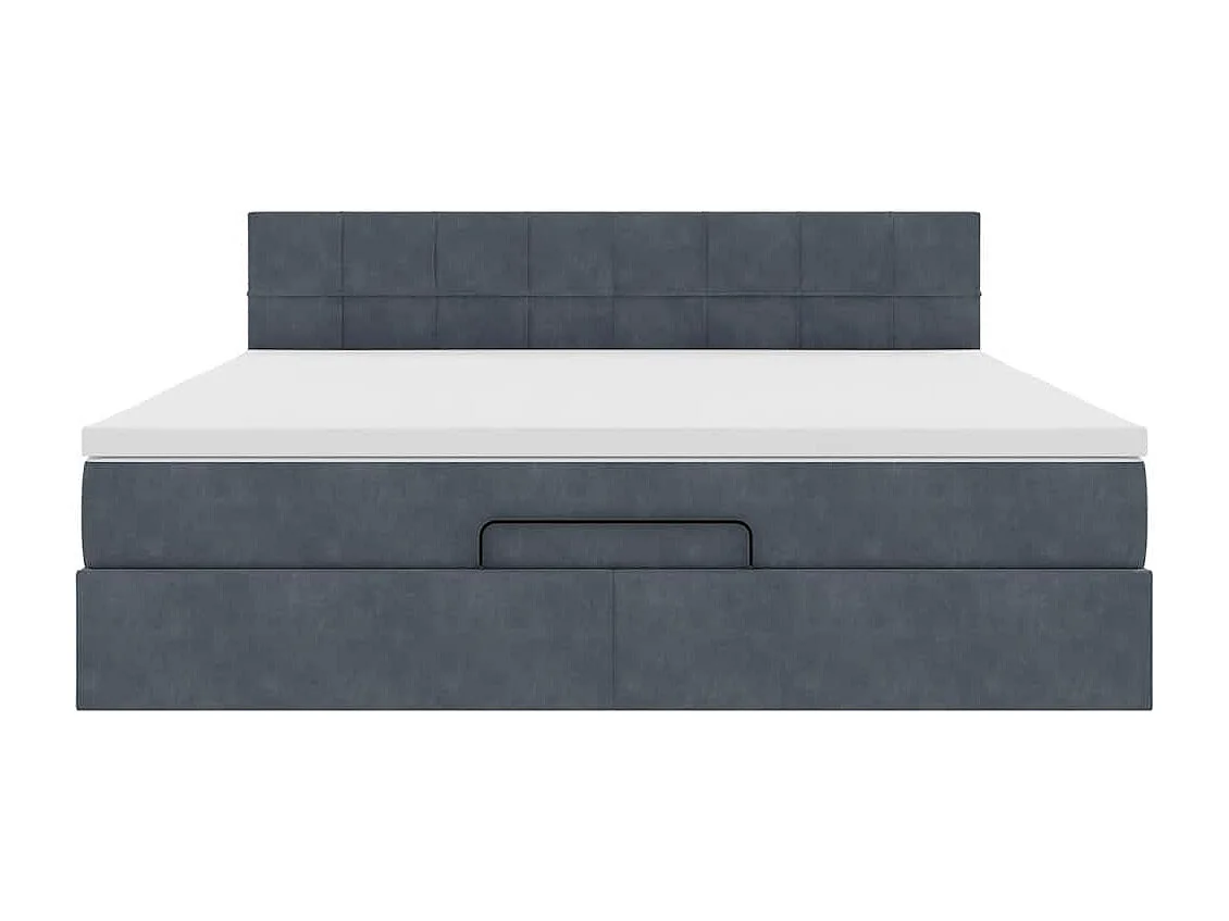 Struttura Letto Pouf con Materasso 160x200 cm in Velluto