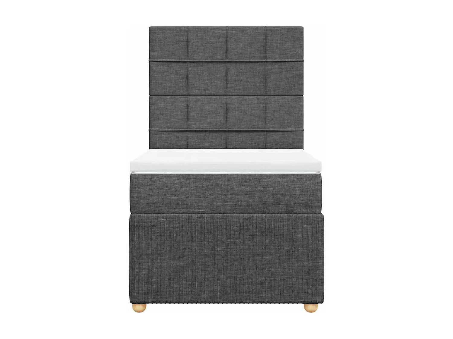 Cama com molas/colchão 100x200 cm tecido cinza-escuro