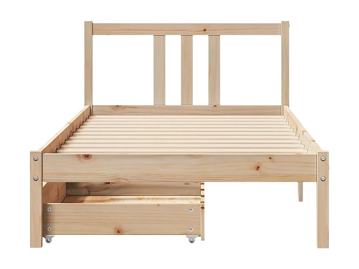 Cadre de lit sans matelas 90x190 cm bois de pin massif