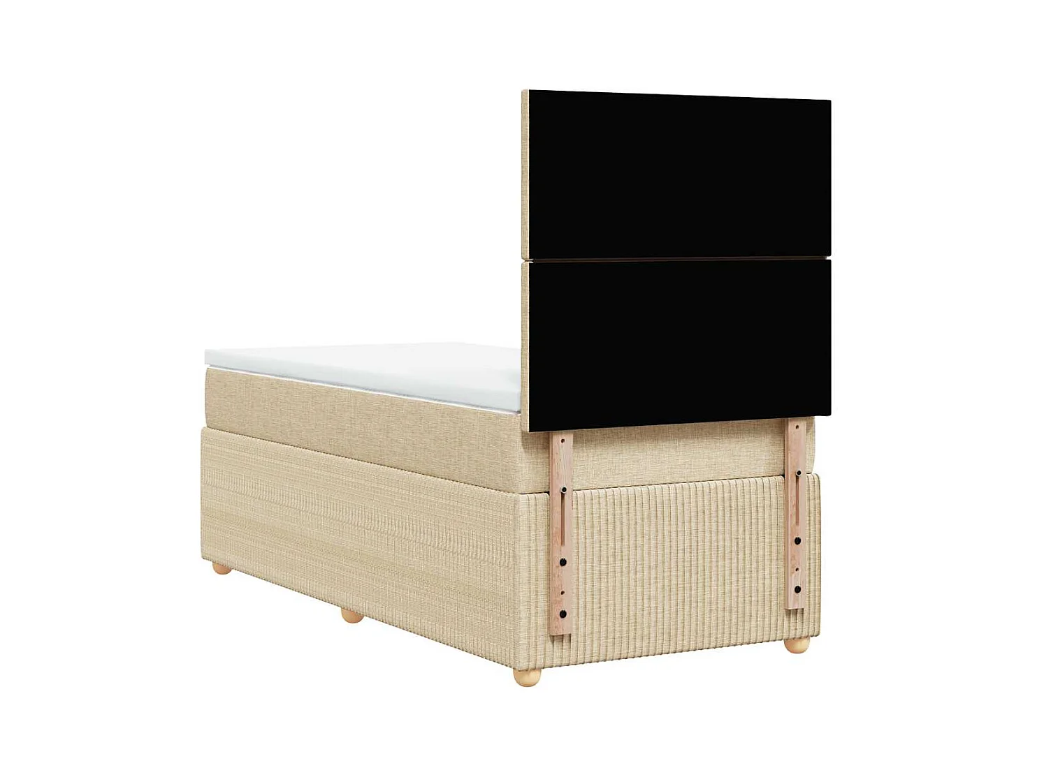 Sommier à lattes de lit avec matelas Crème 90x200 cm Tissu