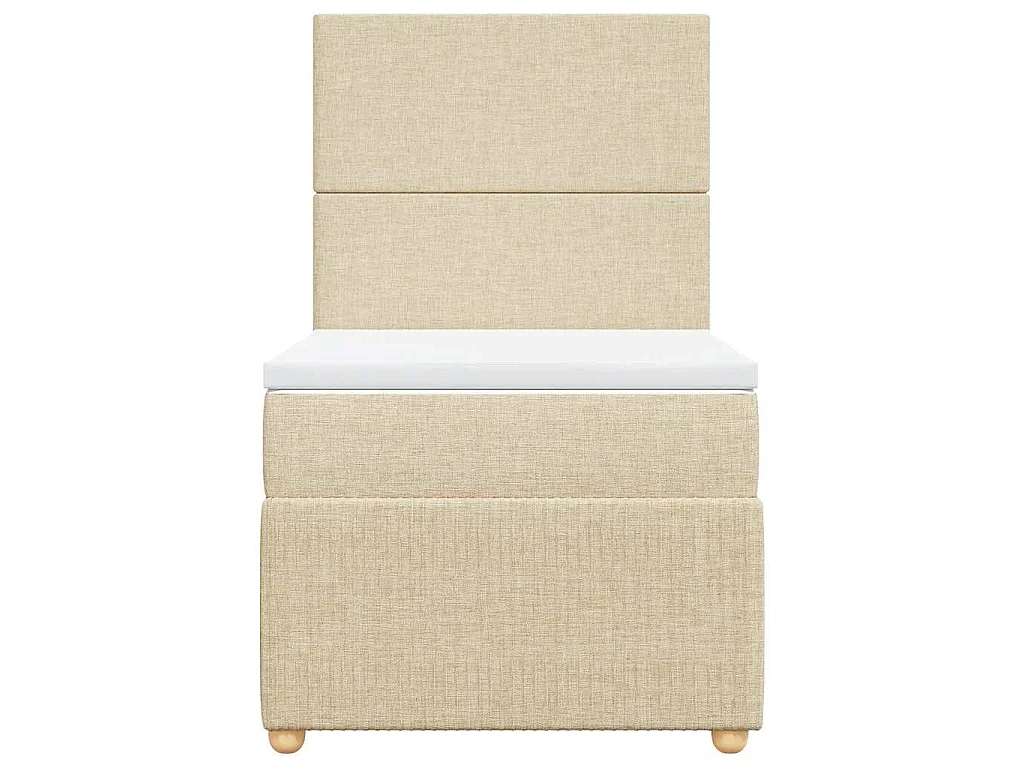 Boxspringbett mit Matratze Creme 90x200 cm Stoff