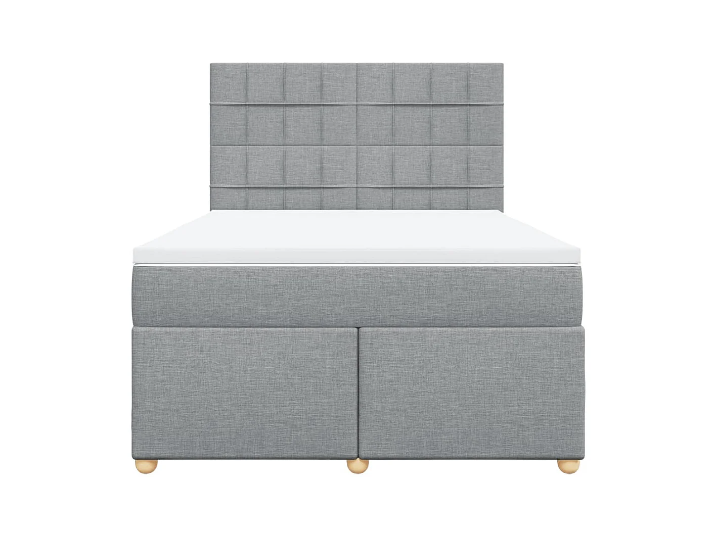 Boxspringbett mit Matratze Hellgrau 140x200 cm Stoff