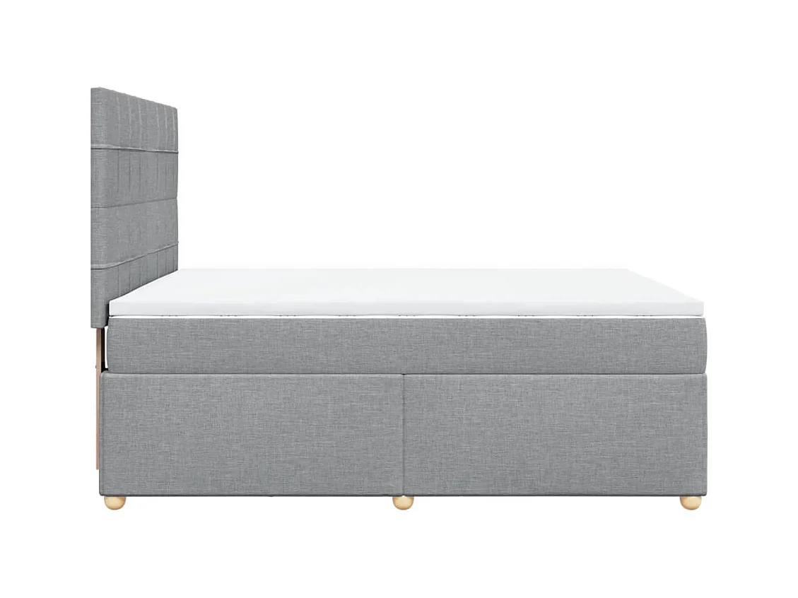 Boxspringbett mit Matratze Hellgrau 140x200 cm Stoff