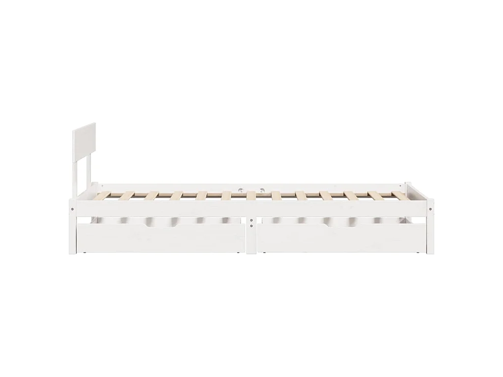 Cadre de lit sans matelas blanc 90x190 cm bois de pin massif