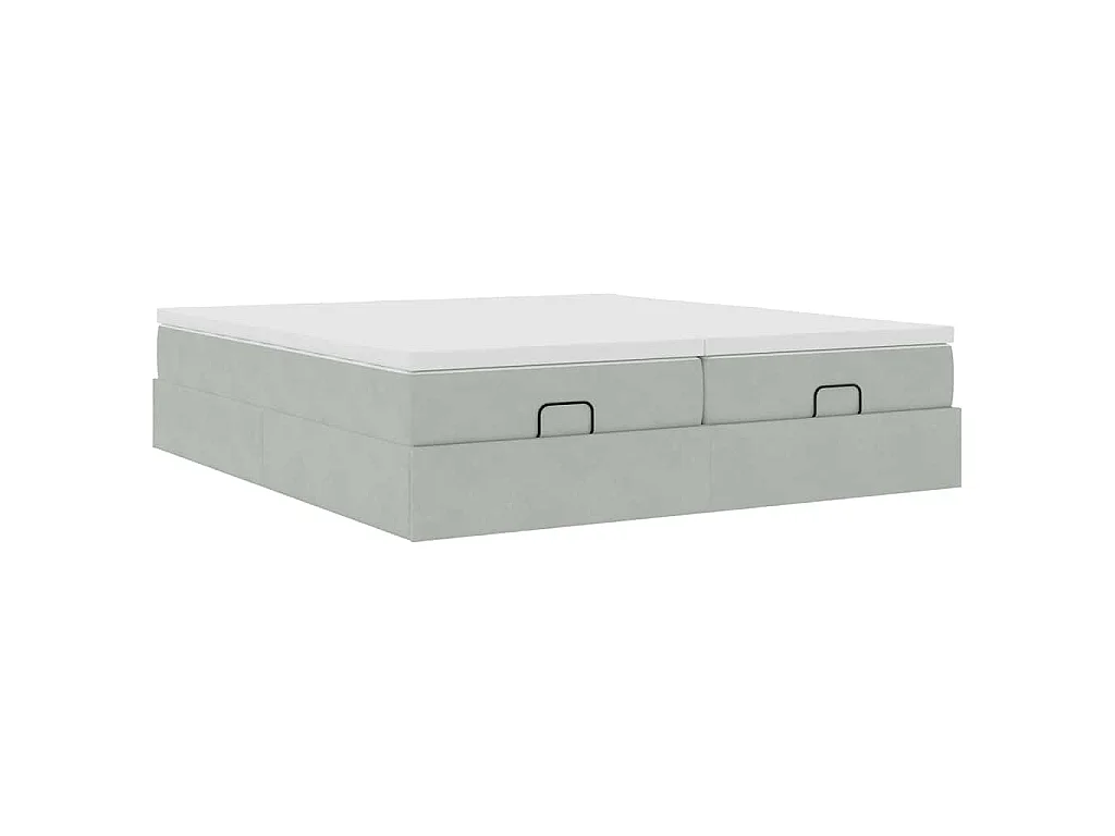 Struttura Letto Pouf con Materassi 180x200 cm Velluto